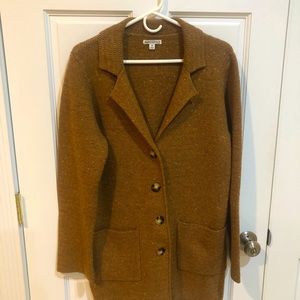 Women’s J Crew Mercantile brown sweater blazer jacket size m excellent